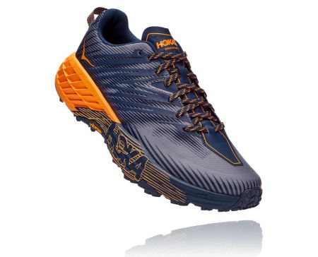 Hoka One One Speedgoat 4 - Adidasi Alergare Barbati Negrii / Aurii Deschis | RO-XDjI2nr